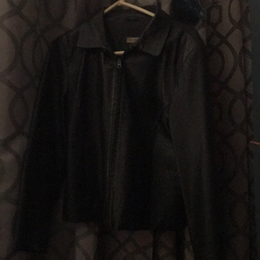 Black leather jacket